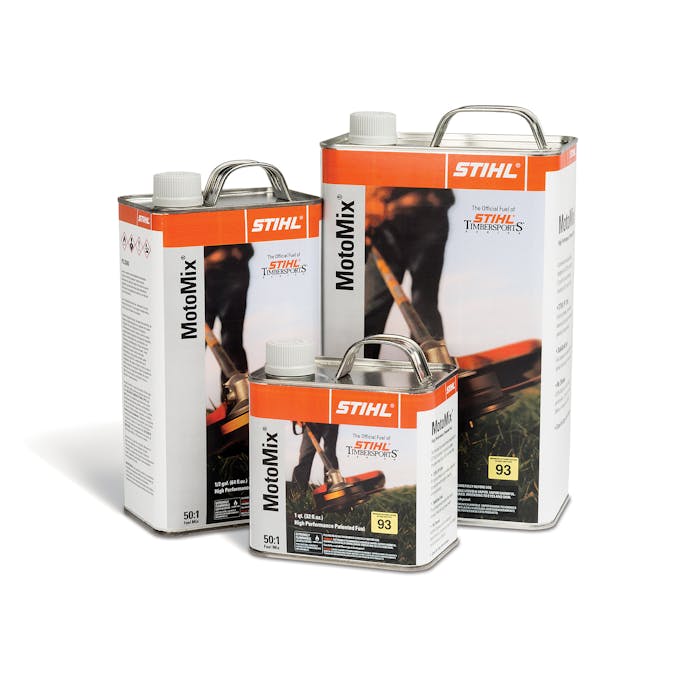 STIHL MotoMix® Premixed Fuel in three different sizes 