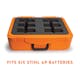 Carrying case with insert to fit six STIHL AP batteries