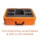 Carrying case with insert to fit four STIHL AK batteries and one AL 101 battery charger