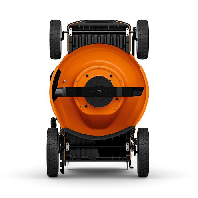 Underside of STIHL RMA 348 V push mower deck