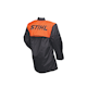 Back of Function Winter Shirt featuring orange vented yoke with black STIHL logo 
