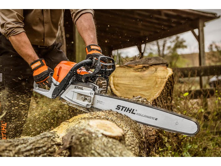 Retiring the other leg of the chainsaw chaps with Stihl MS 362 