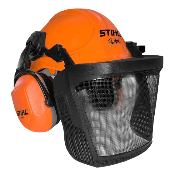 CHAINSAW SAFETY HELMET MESH VISOR AND EAR MUFFS FOR RYOBI USERS 